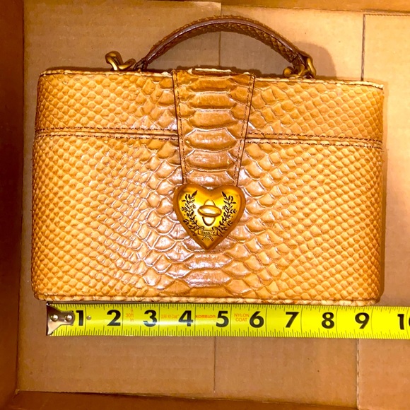 Y2K JUICY COUTURE Brown SNAKE SKIN MINI BAG Vintage train case cosmetic travel - Picture 11 of 17